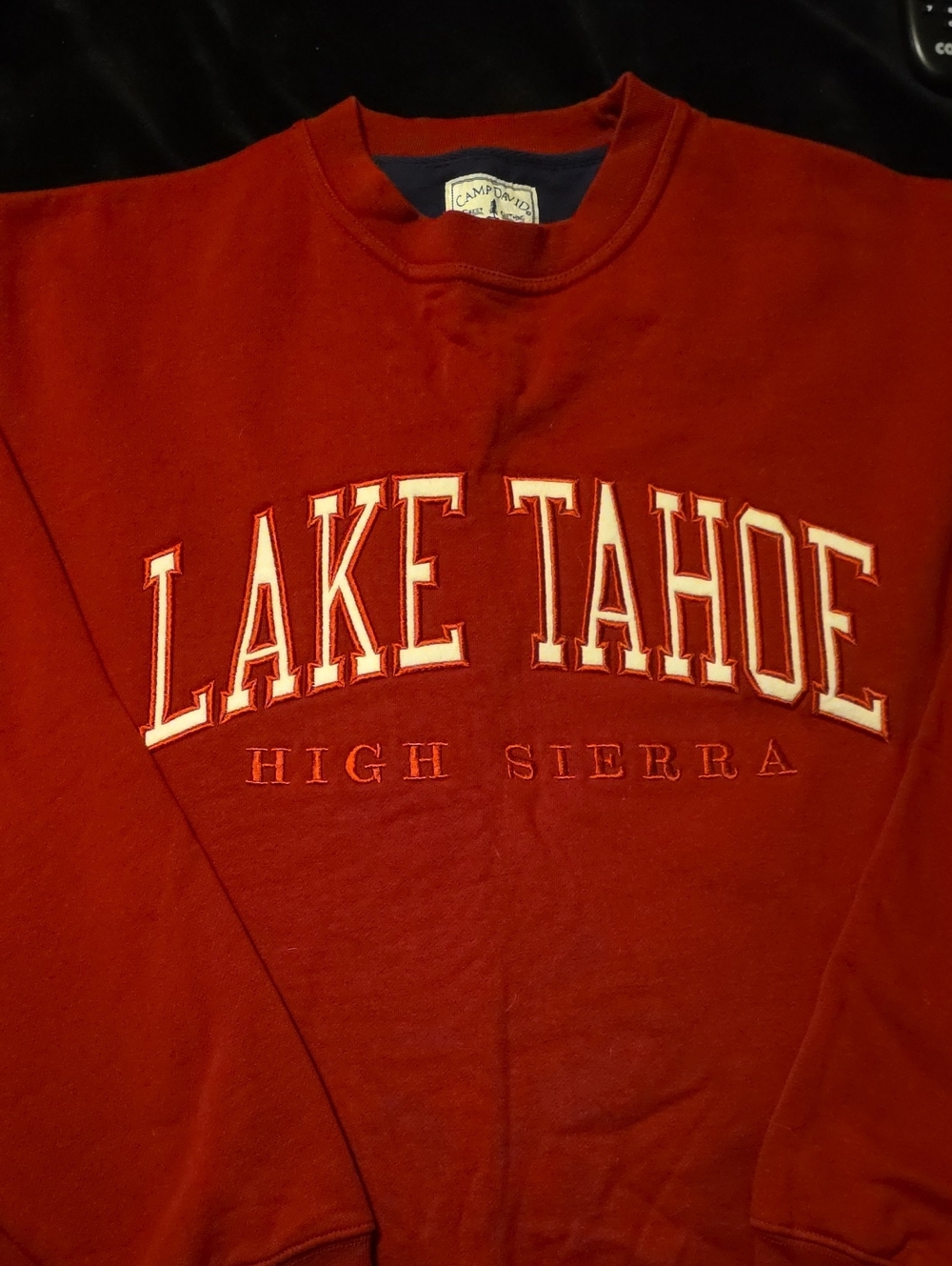 Lake Tahoe High Sierra Red Crewneck Sweatshirt Size Large